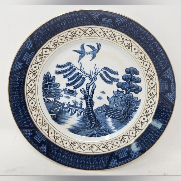 Vintage Occupied Japan Ironstone Ware Blue Willow 6.5” Desert Plate - Picture 2 of 7